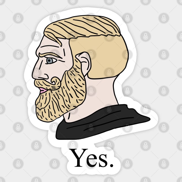 Nordic Chad Gamer Yes Dank Meme Sticker by Barnyardy